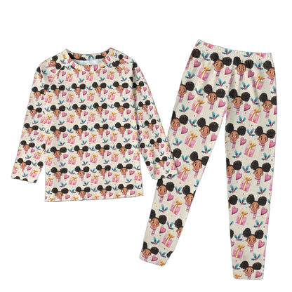 Afro Puff Christmas Kids' Pajama Set