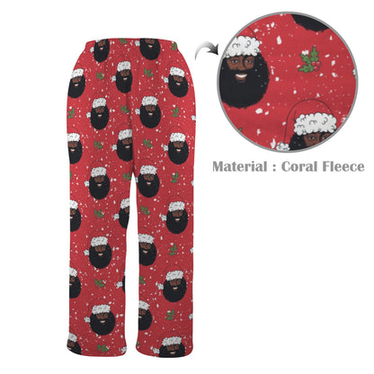 Santa Claus Is A Black Man Men's Coral Fleece Pajama Pants