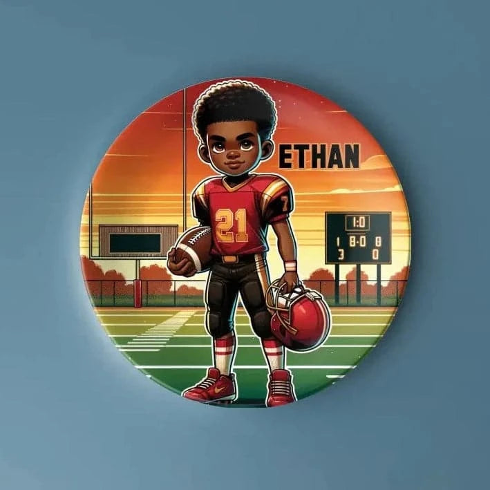 Rugby Star with Custom Name - Personalized Melamine Plate | Thoughtful Gift for Kids Sports Lovers