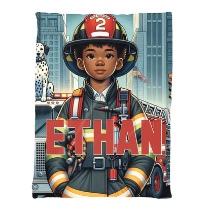 Hero Firefighter Personalized/Custom Minky Fleece Blanket