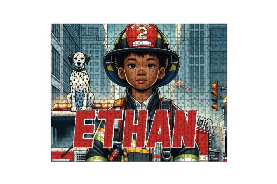 Firefighting Hero Personalized /Custom Puzzle