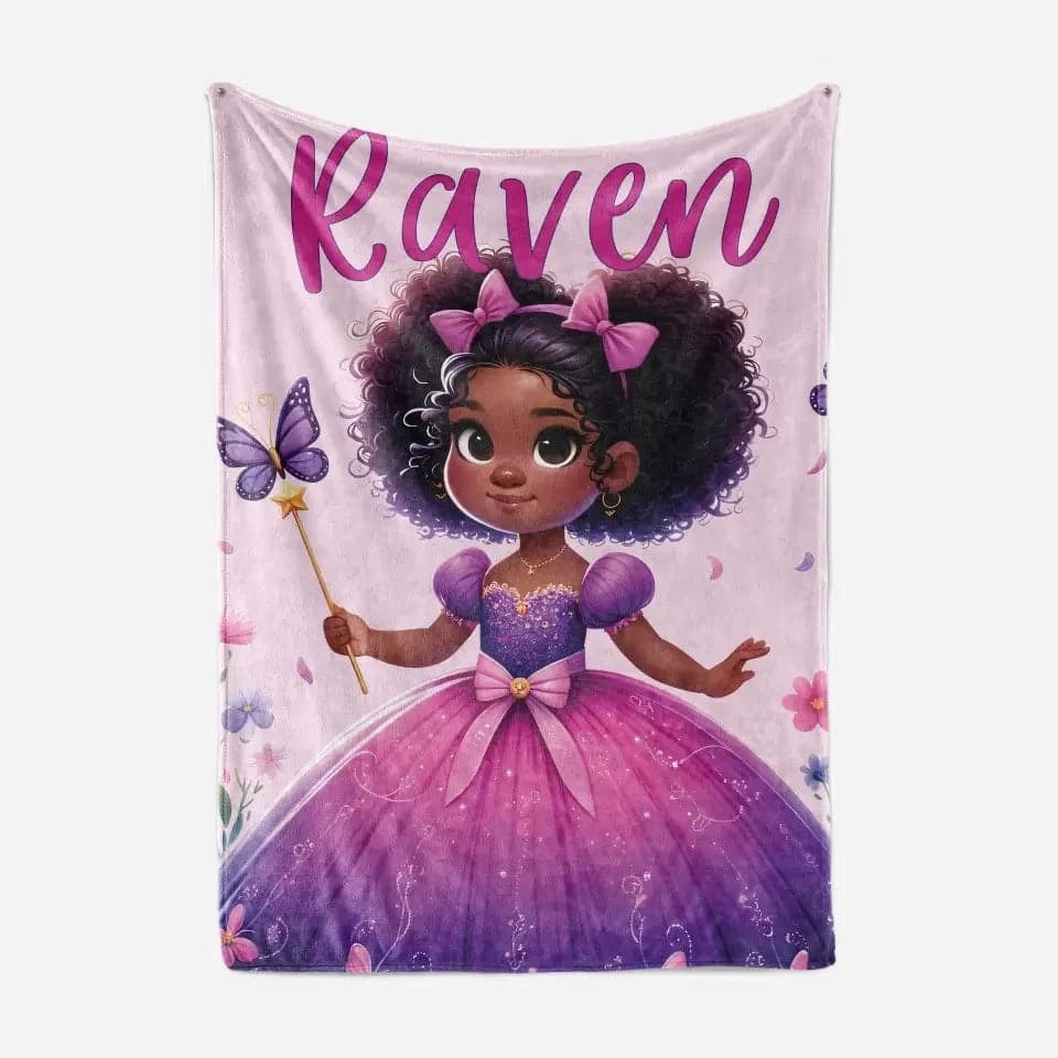 Butterfly Princess Personalized/Custom Minky Fleece Blanket