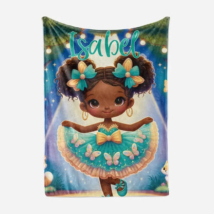 Afro Puff Cutie Personalized/Custom Minky Fleece Blanket