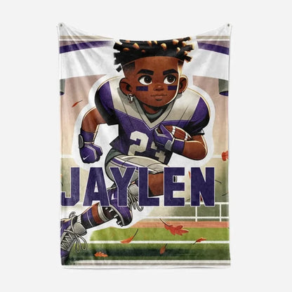 Touchdown Prince Personalized/Custom Minky Fleece Blanket