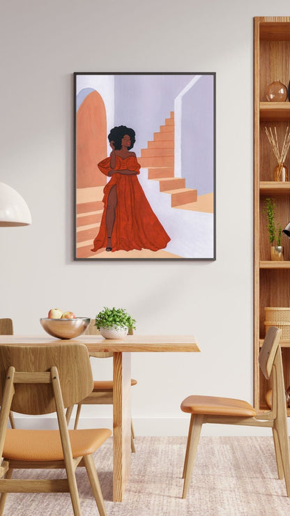 Lady In Red Canvas Print