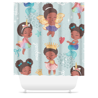 Lil' Angel, Mermaid Princess Oh My! Shower Curtains