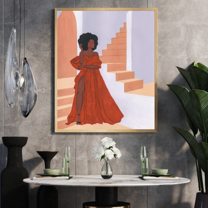 Lady In Red Canvas Print