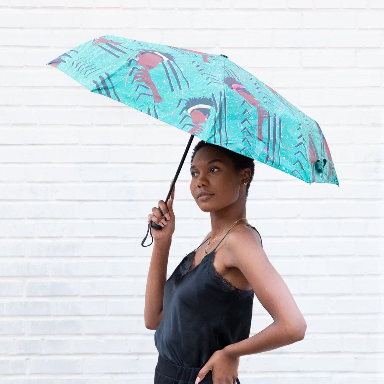 Confident Reign Came Thru Drippin' Push Button Umbrella - Izzy & Liv