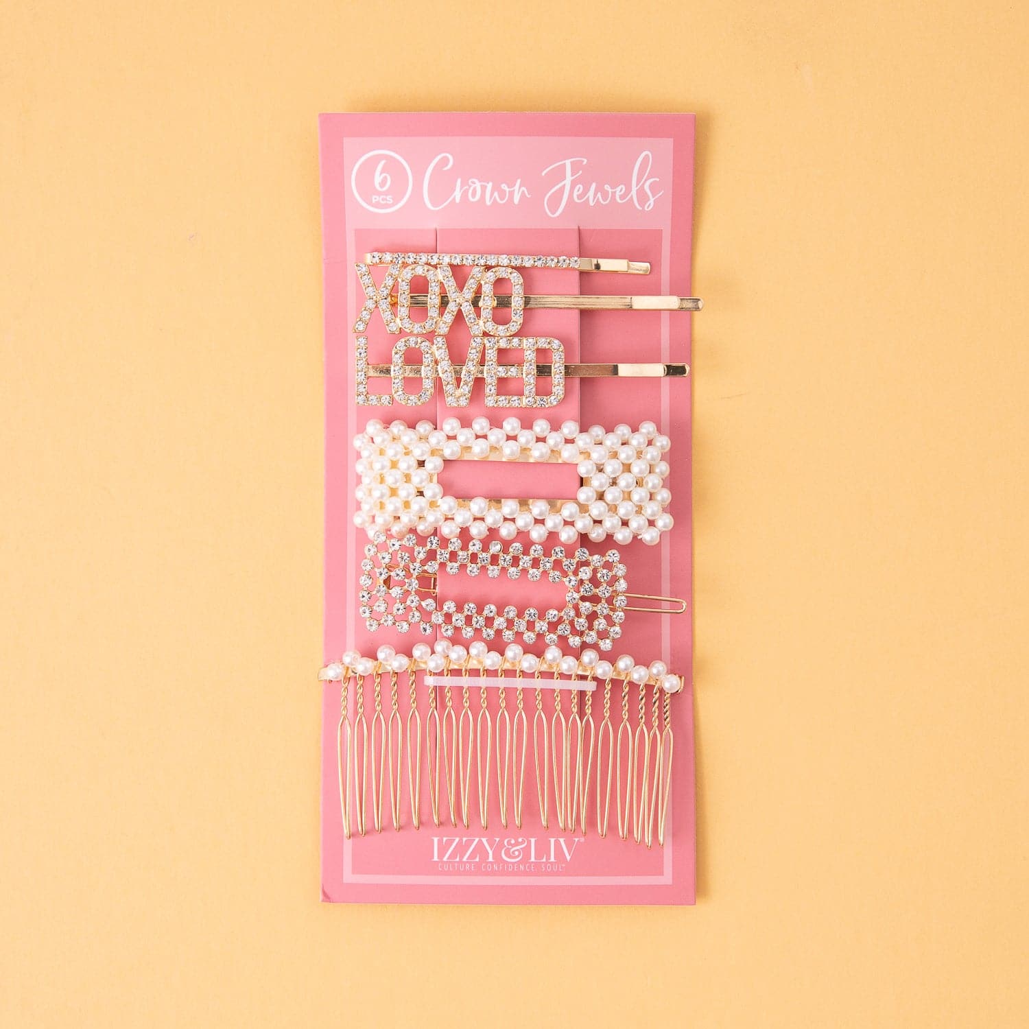 XOXO + LOVED Hair Pins - Set of 6