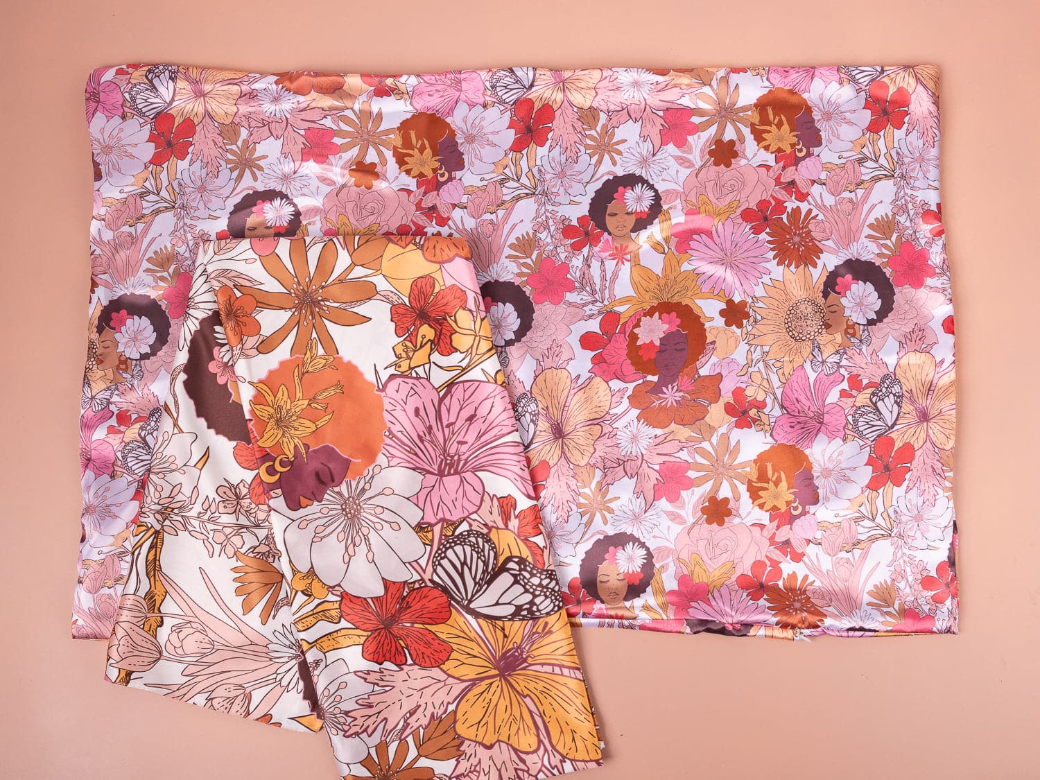 Afro Flower Chile Satin Pillowcase + Satin Scarf Set