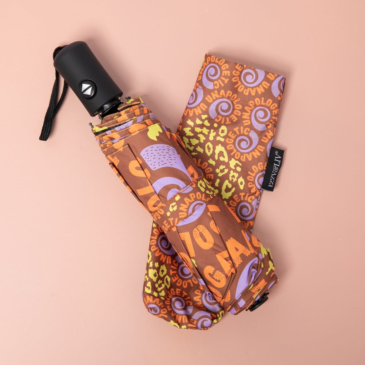 Unapologetic Swirl Came Thru Drippin' Push Button Umbrella - Izzy & Liv