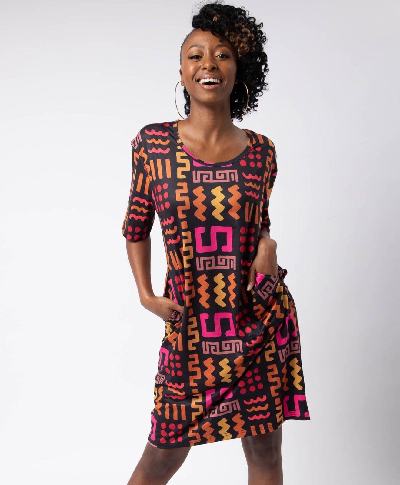 She Is Culture Drop Shoulder Pocket Dress - Izzy & Liv