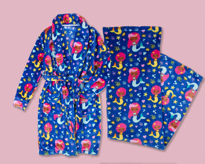 Mermaid Magic Kids Fleece Robe - Izzy & Liv