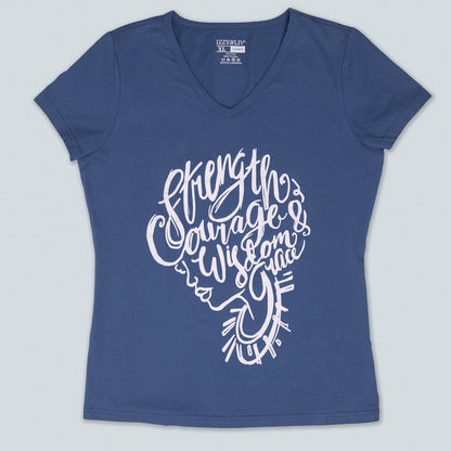 Strength, Courage & Wisom V-Neck T-Shirt