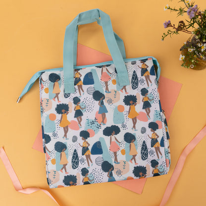 Afro Sunshine Insulated Lunch/ Tote/ Grocery Bag