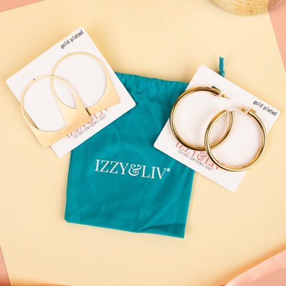 Set of Two Hoop Earrings (Gold-Plated)