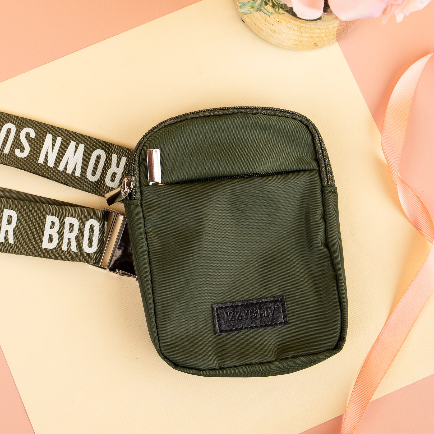 Brown Sugar  Crossbody Fanny Pack - Olive