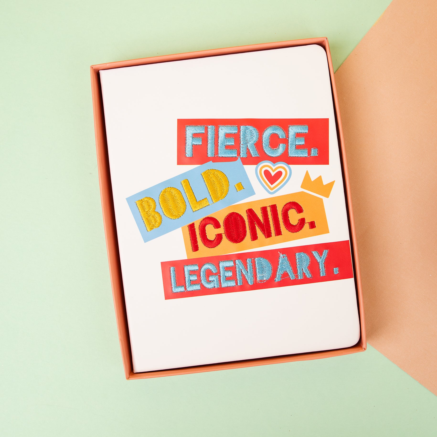 Fierce Bold Iconic Embroidery Print Notebook