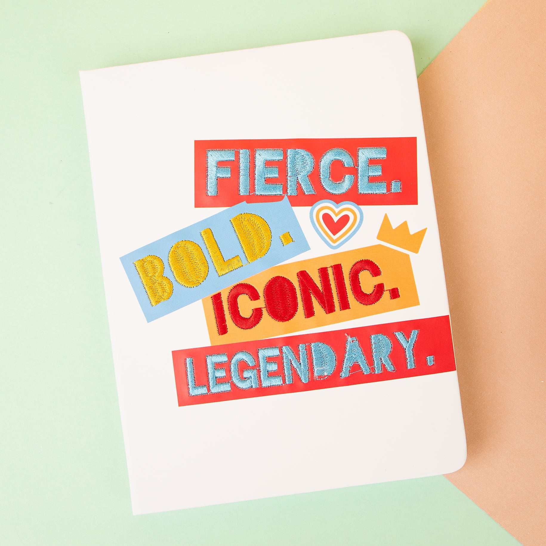 Fierce Bold Iconic Embroidery Print Notebook