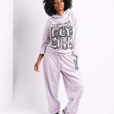 Official Fly Girl Hoodie Jogger Set - Lavender Gray