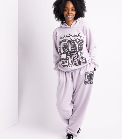 Official Fly Girl Hoodie Jogger Set - Lavender Gray