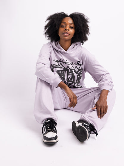 Official Fly Girl Hoodie Jogger Set - Lavender Gray