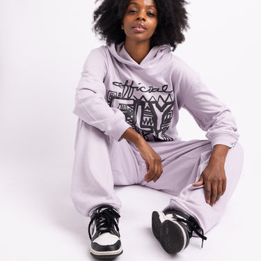 Official Fly Girl Hoodie Jogger Set - Lavender Gray