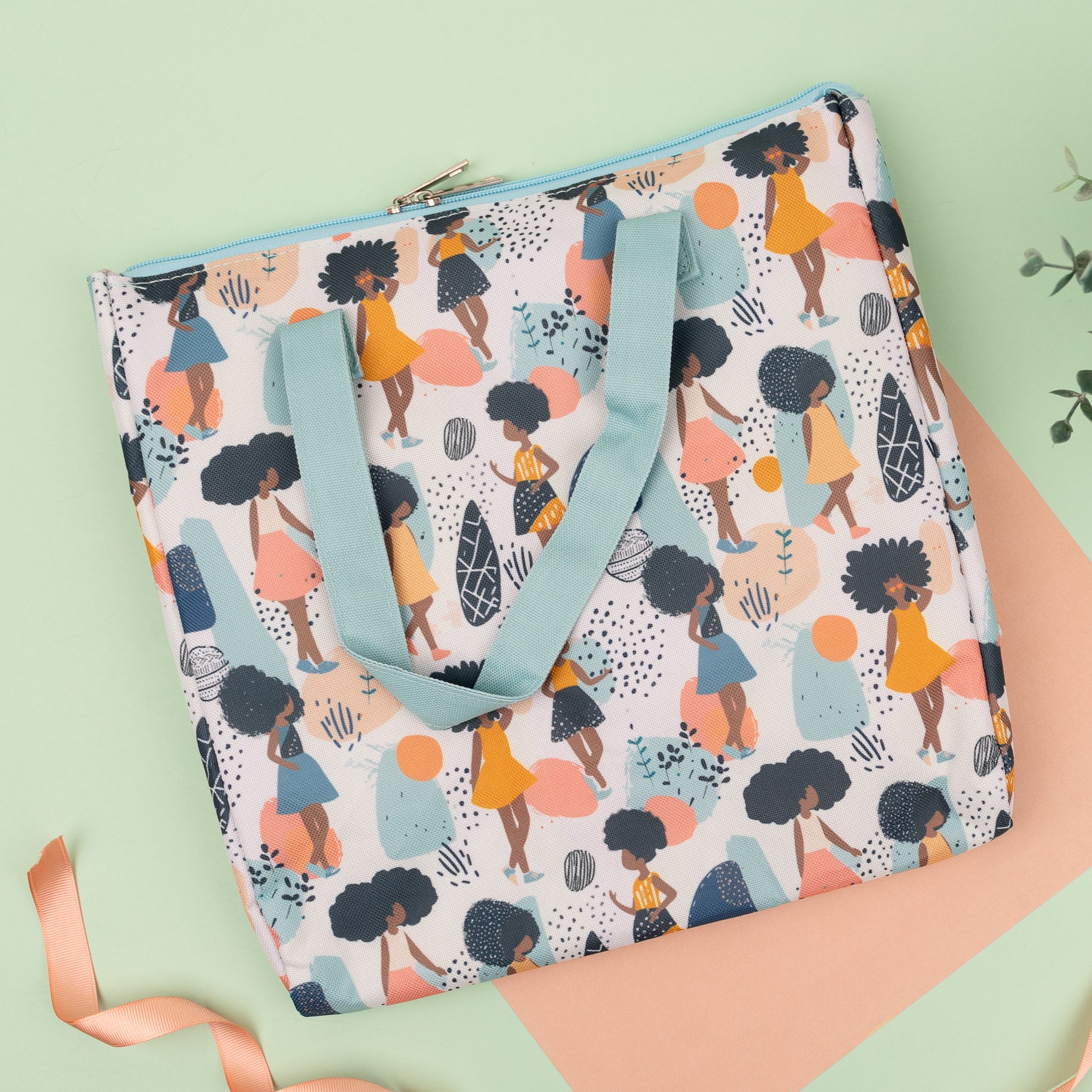 Afro Sunshine Insulated Lunch/ Tote/ Grocery Bag