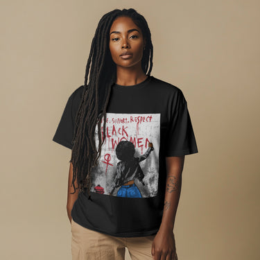 Love Support Respect Black Women T-Shirt (black)