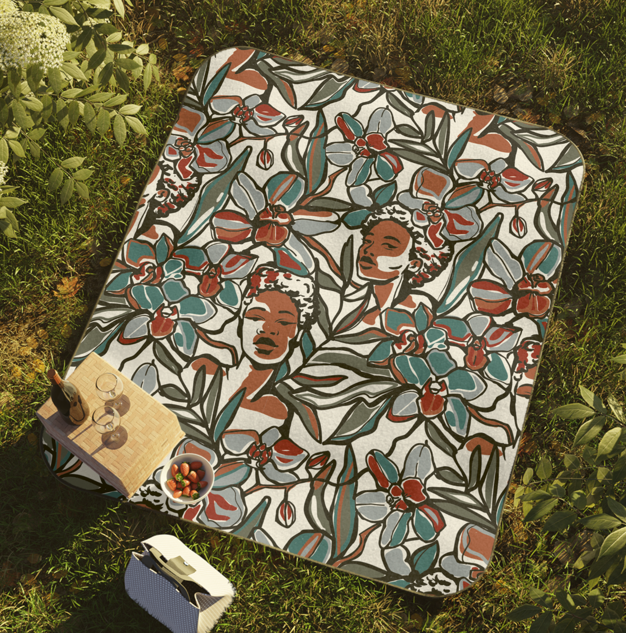 Beauty in Bloom Picnic, Beach, Outdoor Mat – Izzy & Liv