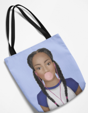 French Braided Bubble Gum Princess Tote Bag