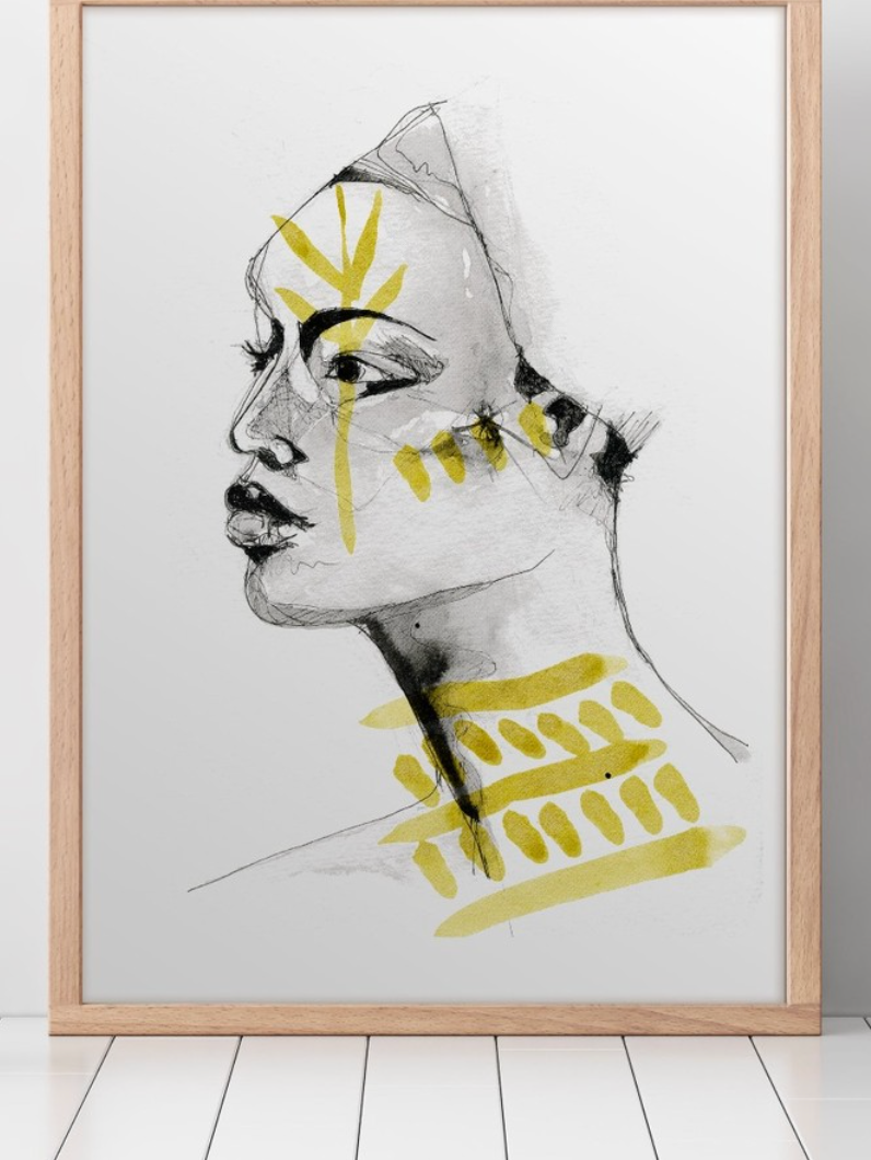 Goddess Warrier Canvas Wall Art Print