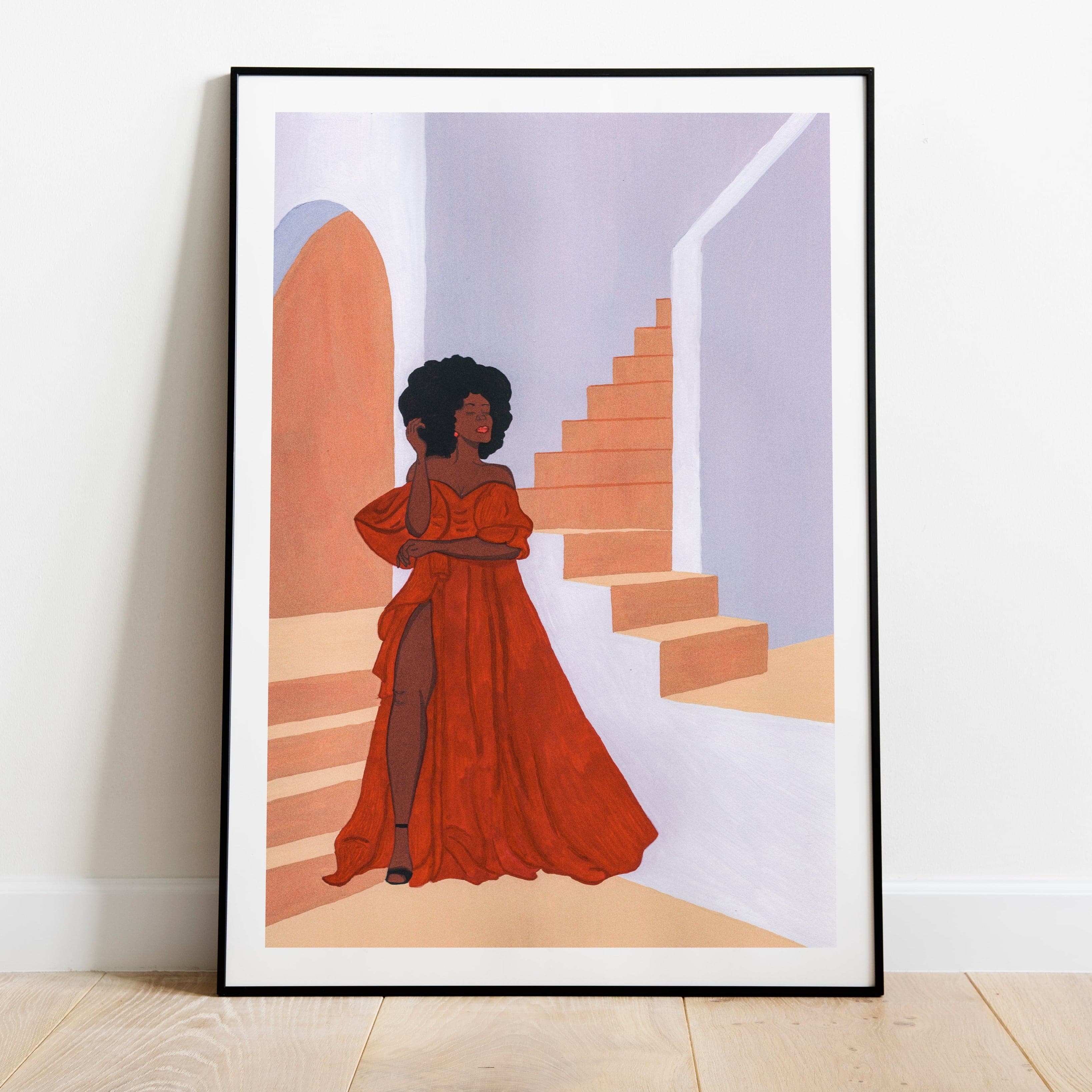 Lady In Red Canvas Print