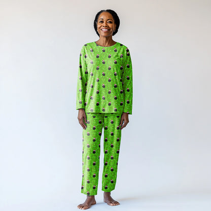 Santa's Heartstrings (Green)  Women's Pajama Set