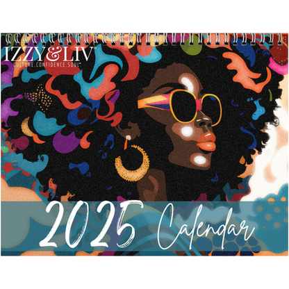 2025 Black Girl Illustrated Wall Calendar v1