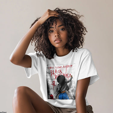 Love Support Respect  Black Women  Unisex T-Shirt (white)