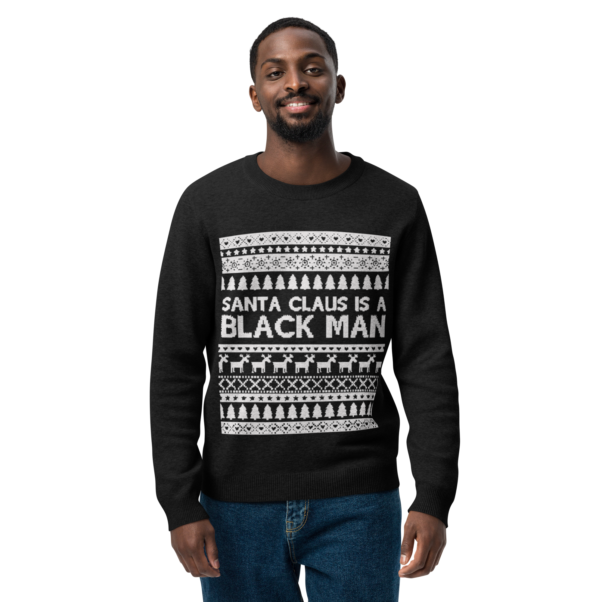 Santa Claus Is A Black Man Knitted Sweater