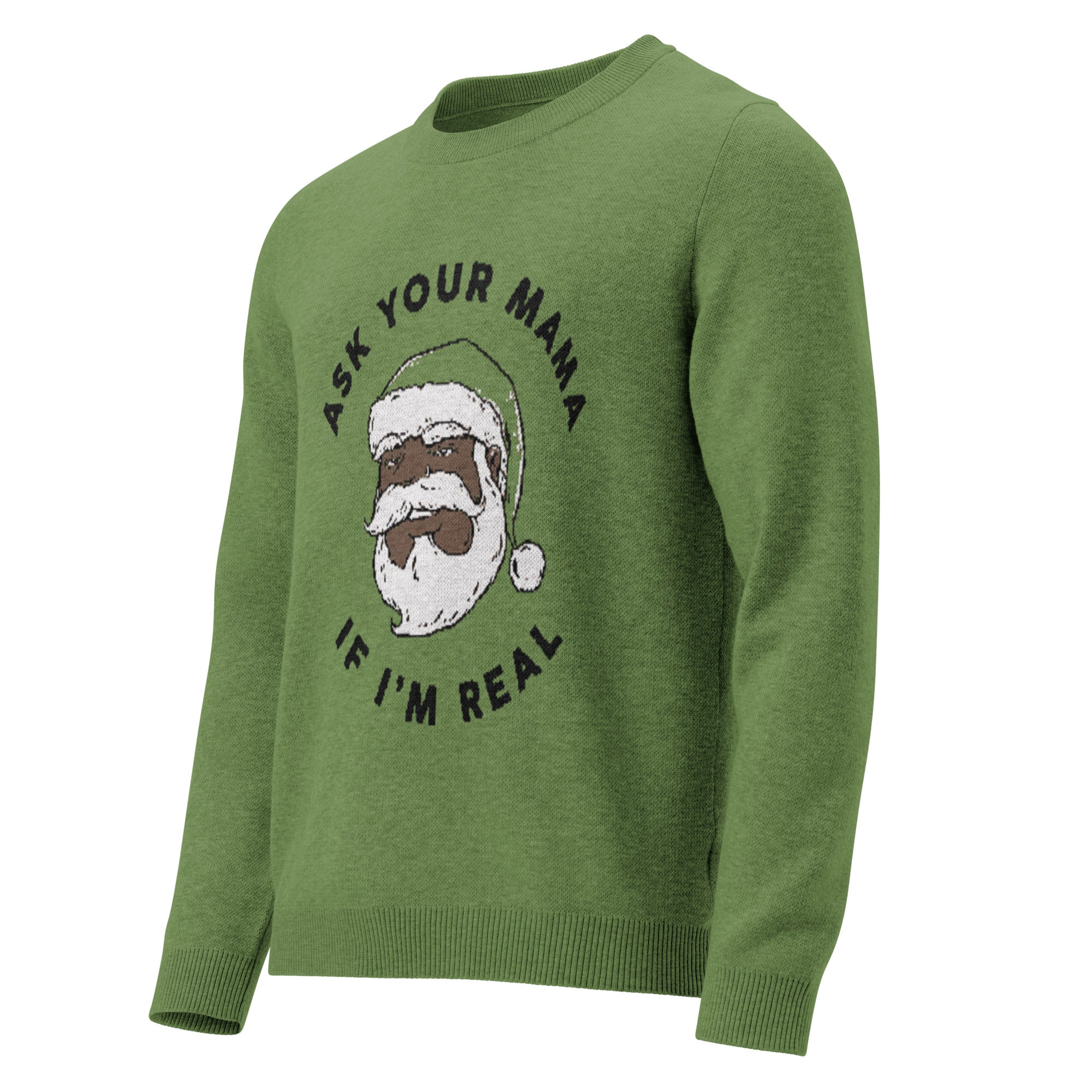 Ask Your Mama (Green) Knitted Sweater