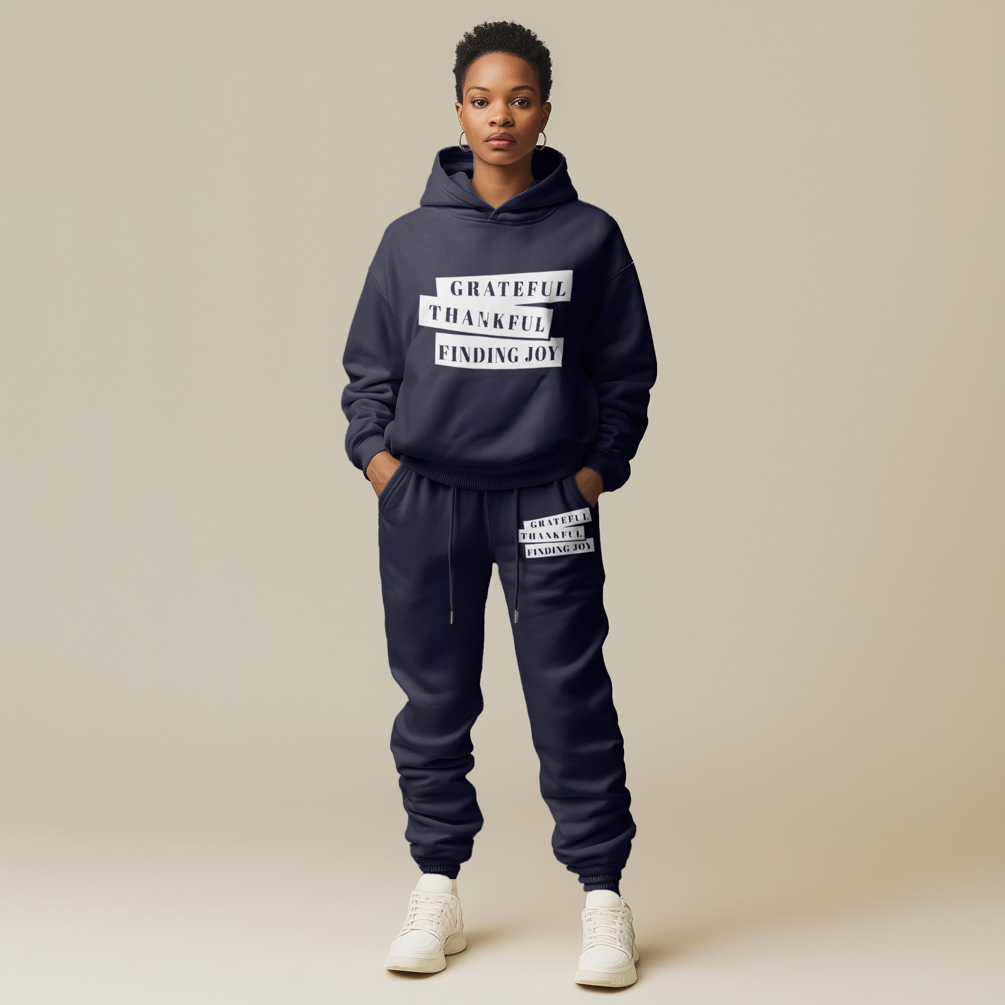 Grateful Thankful Finding Joy Hoodie & Jogger Pant Set