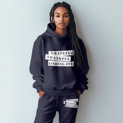 Grateful Thankful Finding Joy Hoodie & Jogger Pant Set