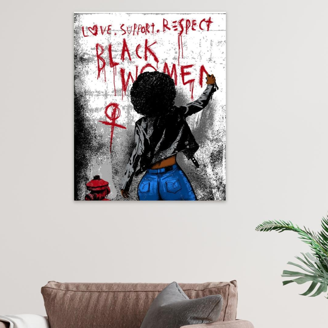 Love Support Respect Black Women Matte Poster