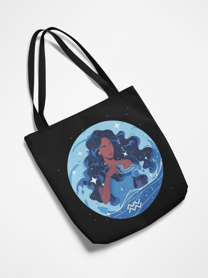 Aquarius Zodiac Tote Bag