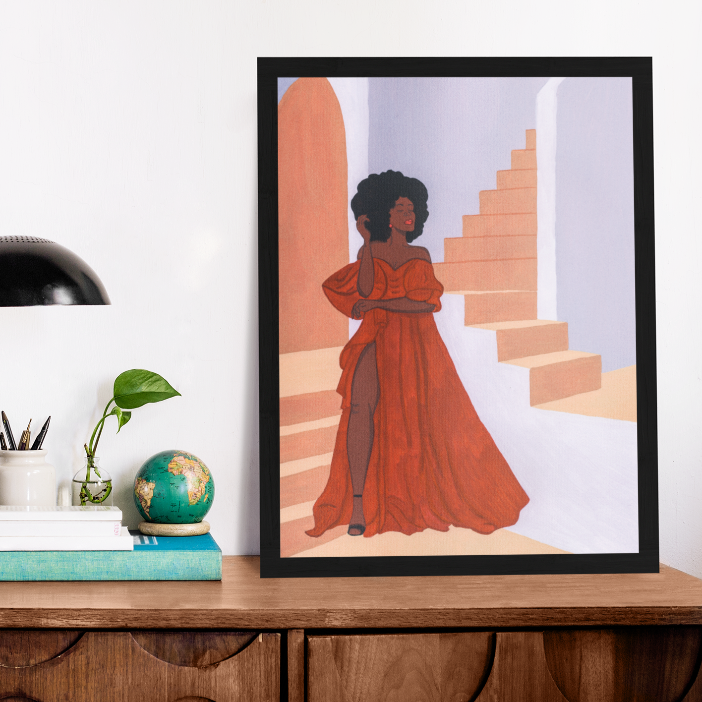 Lady In Red Canvas Print