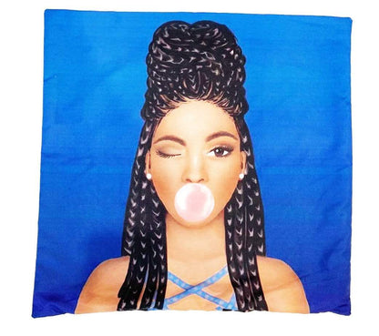 Braids Brown Sugar Girl Throw Pillow Cover - Izzy & Liv