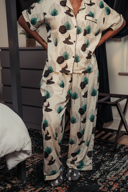 Botanical Feathers Pajama Set - Izzy & Liv