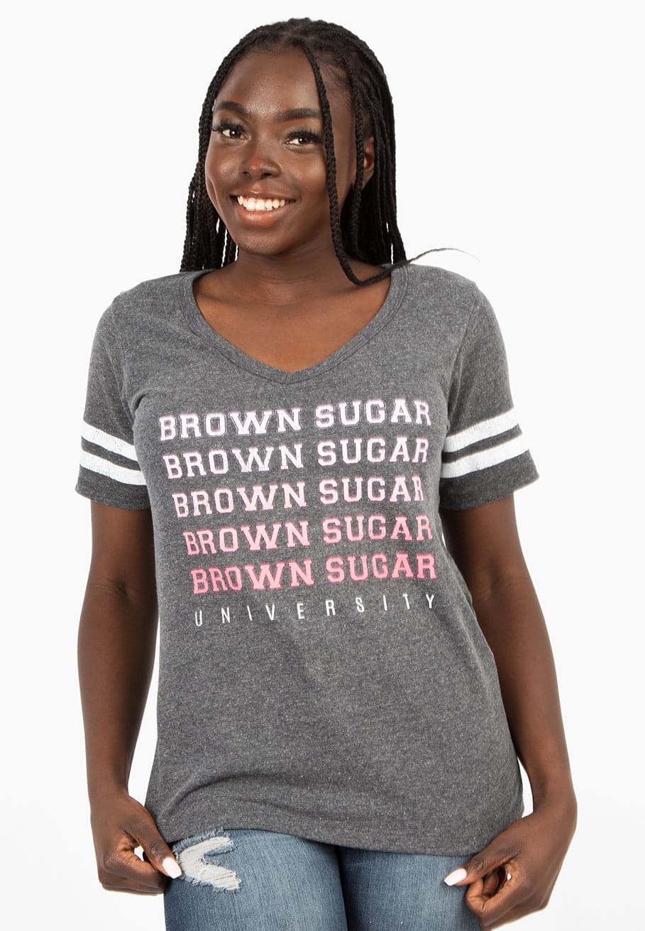 Brown Sugar University Varsity Tee - Izzy & Liv