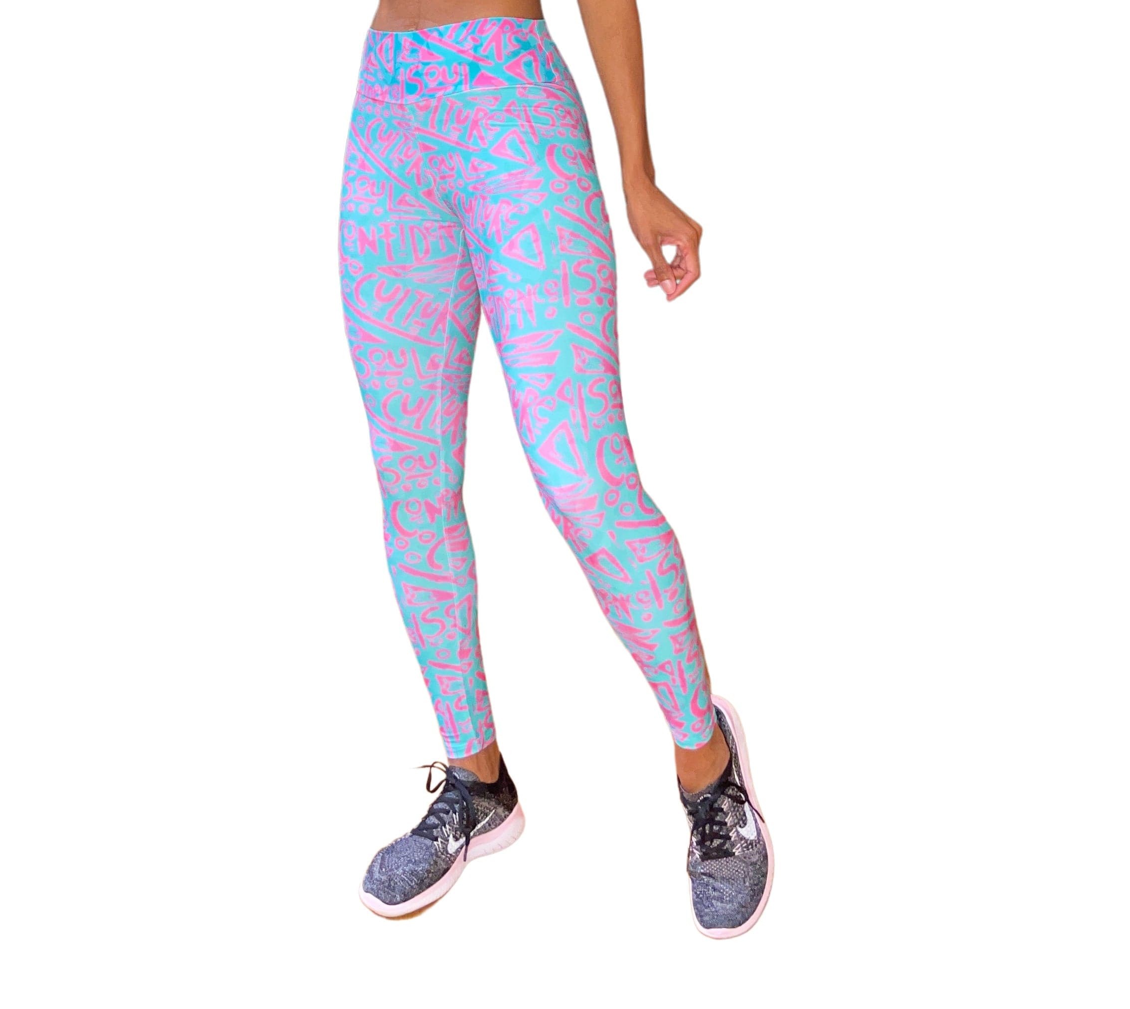 Culture Confidence Soul (Blue) Fly Girl Stretchy Leggings - Izzy & Liv