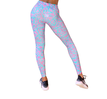 Culture Confidence Soul (Blue) Fly Girl Stretchy Leggings - Izzy & Liv