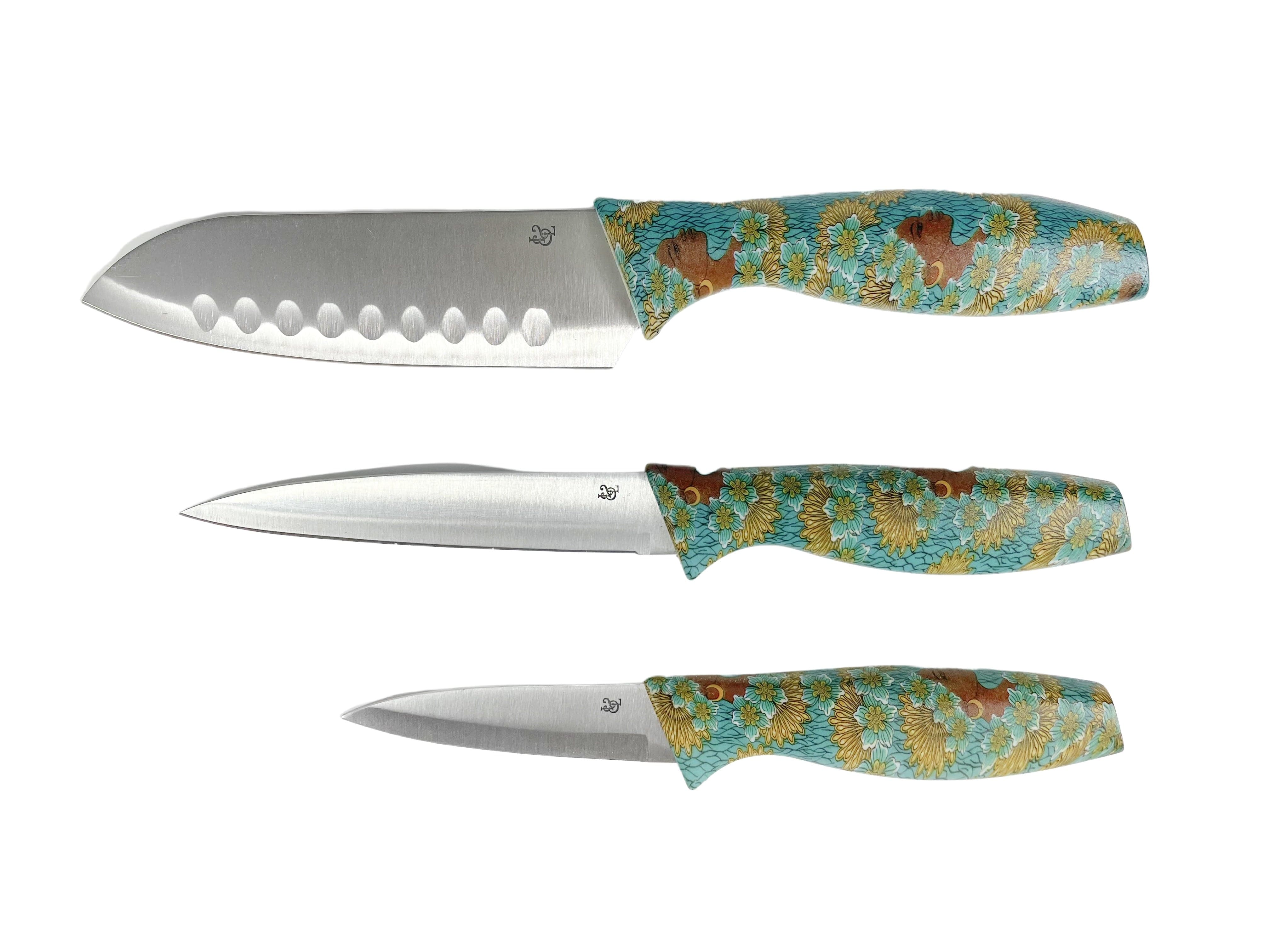 Golden Brown Sugar 3-Piece Knife Set – Izzy & Liv