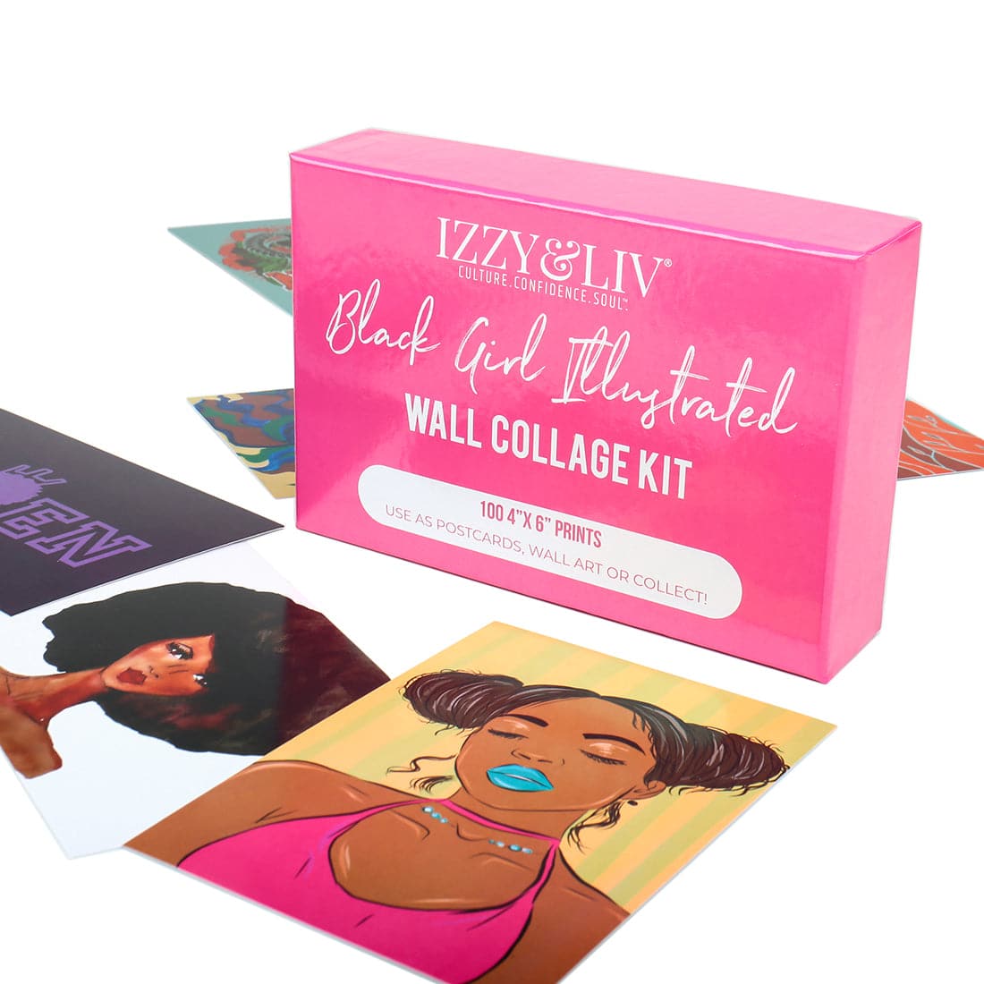 Black Girl Illustrated 100-Piece Art Card Set - Izzy & Liv